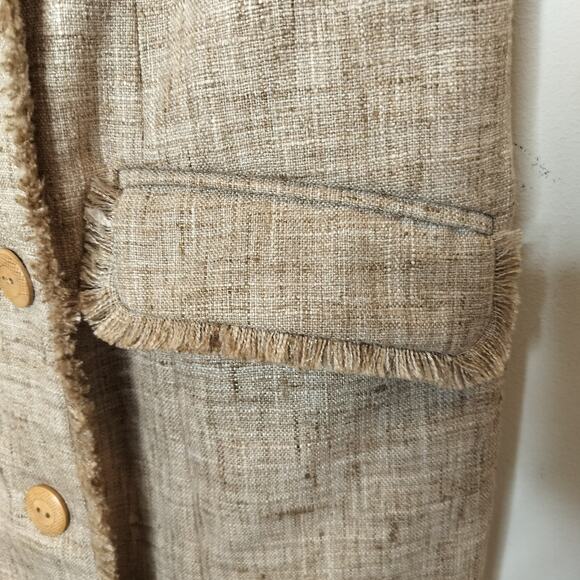 J. Mclaughlin Pia Dress Sand Tweed Sleeveless Double-Breasted - Picture 6 of 12